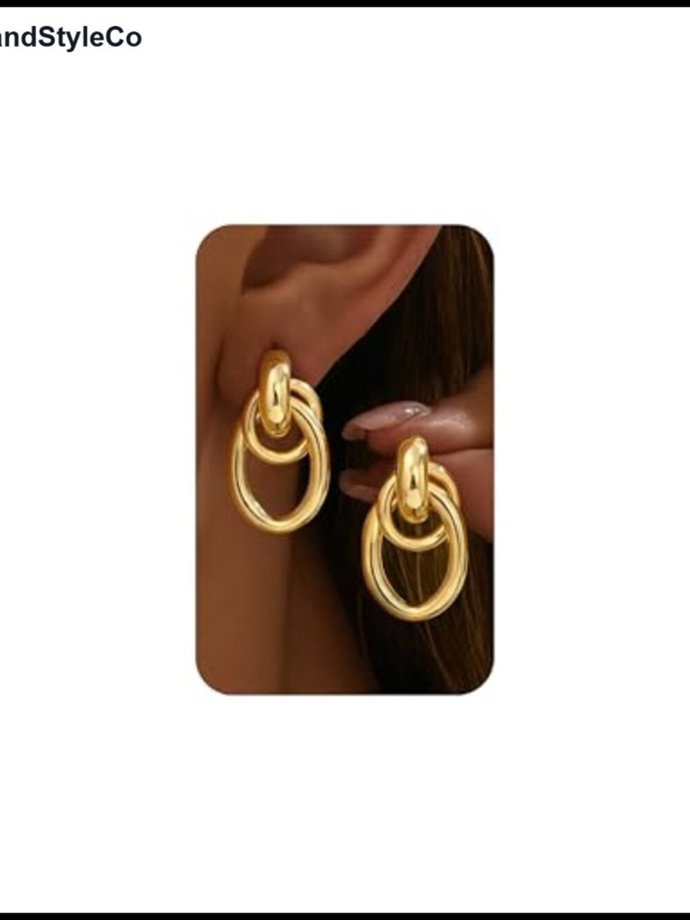 Chunky 14K Gold Plated Hoop Earrings Hypoallergenic Dangle